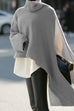 Rosiedress Turtleneck Asymmetric Slit Sleeve Ribbed Knit Sweater