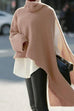 Rosiedress Turtleneck Asymmetric Slit Sleeve Ribbed Knit Sweater