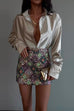 Rosiedress Chic Long Sleeves Button Down Satin Bouse Shirt