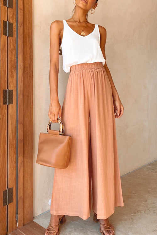 Rosiedress Elastic Waist Wide Leg Palazzo Pants