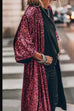 Rosiedress 3/4 Sleeves Open Front Sequin Shinny Midi Cardigan