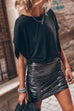 Rosiedress Elastic Waist Ruched Metalic Mini Skirt