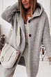 Rosiedress Solid Drop Shoulder Hoodied Knitting Cardigan