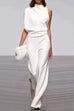 Rosiedress Cowl Neck One Shoulder Batwing Sleeve Party Suit