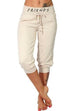 Rosiedress Letter Printed Solid Cropped Pants