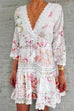 Rosiedress V Neck Lace Trim Tassel Swing Dress