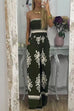 Rosiedress Off Shoulder Smocked High Waist Wide Leg Printed Jumpsuit