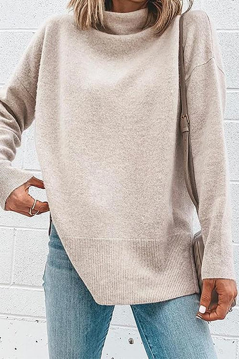 Rosiedress Janice Turtleneck Side Split Long Sleeve Top