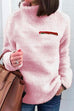Rosiedress Turtleneck Long Sleeve Zip Fuzzy Pullovers