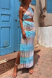 Rosiedress One Shoulder Cut Out Waist Side Split Tie Dye Maxi Dress