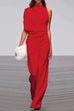 Rosiedress Cowl Neck One Shoulder Batwing Sleeve Party Suit