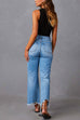 Rosiedress Raw Hem Ripped Flare Bottoms Denim Pants