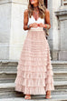 Rosiedress Ruffle Layered Mesh A-line Long Tulle Skirt