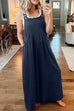Rosiedress Buttons Pockets Wide Leg Palazzo Overalls
