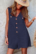 Rosiedress V Neck Buttons Wide Leg Tank Romper