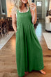 Rosiedress Buttons Pockets Wide Leg Palazzo Overalls