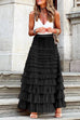 Rosiedress Ruffle Layered Mesh A-line Long Tulle Skirt