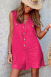 Rosiedress V Neck Buttons Wide Leg Tank Romper