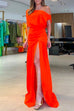 Rosiedress Cold Shoulder Waisted High Slit Maxi Party Dress