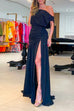 Rosiedress Cold Shoulder Waisted High Slit Maxi Party Dress