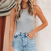 Rosiedress Solid Ribbed Knit Slim Fit Tank Top
