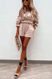 Rosiedress Ruffle Off Shoulder Short Sleeves Crop Top Elastic Waist Shorts Set