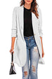 Rosiedress 3/4 Sleeve Ruched One Button Midi Cardigan