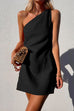 Rosiedress Sue One Shoulder Cotton Linen Mini Dress