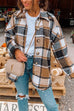 Rosiedress Drop Shoulder Button Up Plaid Shirt Coat