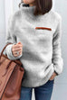 Rosiedress Turtleneck Long Sleeve Zip Fuzzy Pullovers