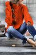 Rosiedress Mockneck Solid Cable Knit Pullover Sweater
