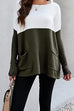Rosiedress Color Block Knit Pullovers With Pockets