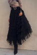 Rosiedress Ruffle Layered Mesh A-line Maxi Skirt