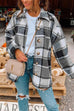 Rosiedress Drop Shoulder Button Up Plaid Shirt Coat