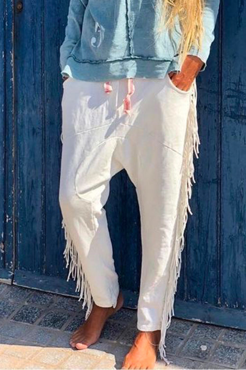 Rosiedress Tassel Fringes Harem Pants