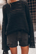 Rosiedress Crewneck Long Sleeves Hollow Out Boho Knitting Pullovers