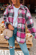 Rosiedress Drop Shoulder Button Up Plaid Shirt Coat