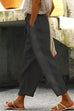 Rosiedress Drawstring Elastic Waist Cotton Linen Tapered Pants