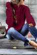 Rosiedress Mockneck Solid Cable Knit Pullover Sweater