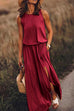 Rosiedress Sleeveless Waisted Slit Maxi Tank Dress