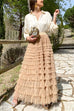 Rosiedress Ruffle Layered Pleated Tulle Maxi Skirt