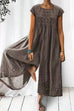 Rosiedress Ruched Short Sleeve Wide Leg Baggy Jumpsuit