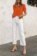 Rosiedress Short Sleeves Crochet Hollow Out Sweater