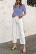 Rosiedress Short Sleeves Crochet Hollow Out Sweater