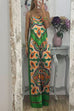 Rosiedress Tie Back Irregular Cami Top Wide leg Pants Printed Set