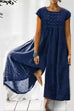 Rosiedress Ruched Short Sleeve Wide Leg Baggy Jumpsuit