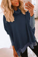 Rosiedress Cowl Neck Long Sleeve Side Split Sweatshirt