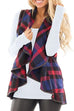 Rosiedress Pockets Plaid Jacket Vest