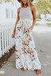 Rosiedress Sleeveless Stripes Splice Floral Maxi Dress