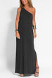 Rosiedress Sleeveless One Shoulder Side Split Maxi Dress